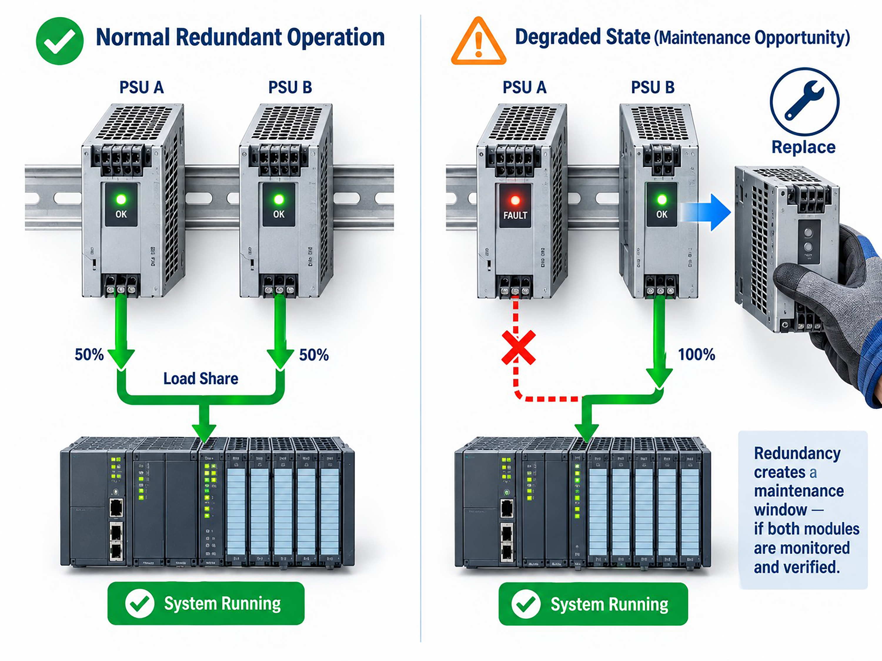 Figure 3 redundant power supply maintenance workflow